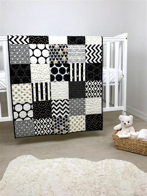 crib bedding black white|black and white baby quilt.